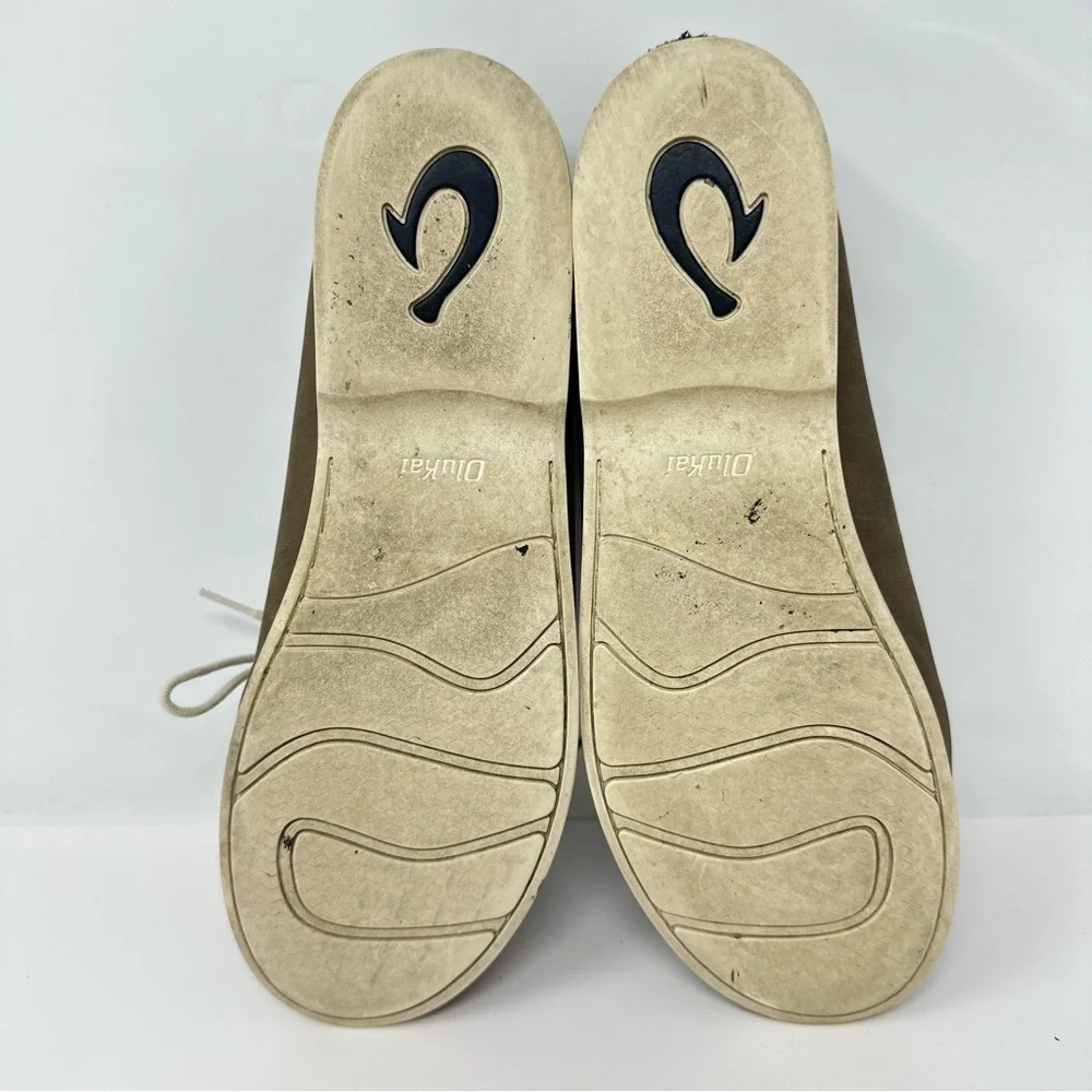 Olukai Holokai Leather Lace Up Boat Shoes Loafers